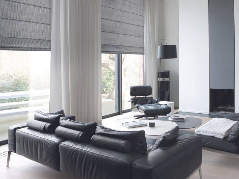 Roman Blinds Townsville by Ede Shade Solutions match curtains with indoor blinds